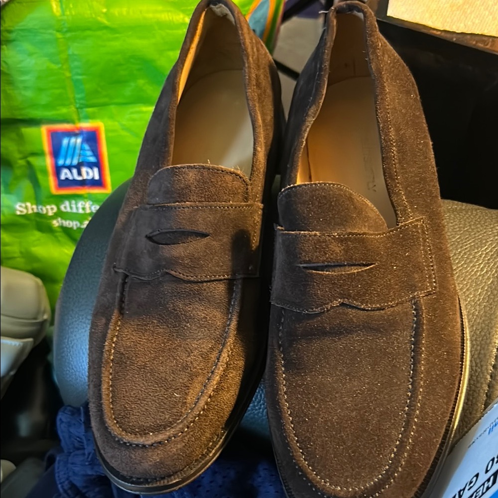 Suitsupply Brown Leather Loafers Slip-On Style